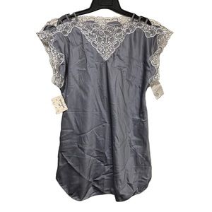 Vintage NEW Tom Bezduda for Barad & Co Gray w Lace Edging Nightgown